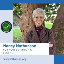 Nancy Nathanson for House District 13, Eugene